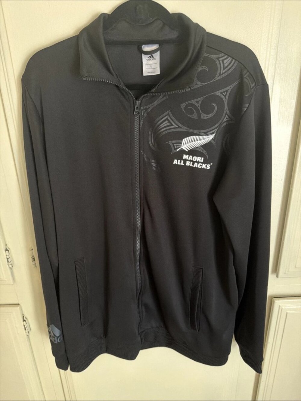 ADIDAS MĀORI ALL BLACKS Warm Up Black Jacket Rugby New Zealand Men’s Large